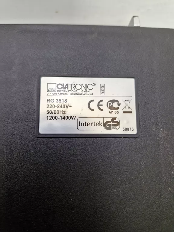 GRILL ELEKTRYCZNY CLATRONIC RG 3518