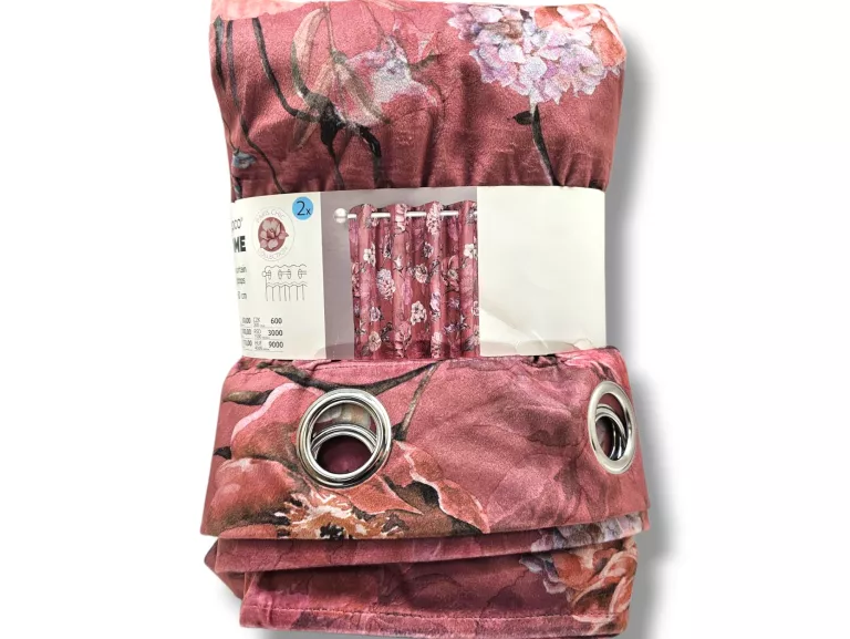 PEPCO HOME ZASŁONY W KWIATKI 135X260CM RÓŻOWE