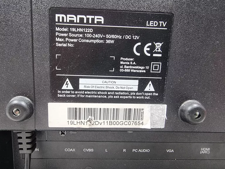TV MANTA 19LHN122D