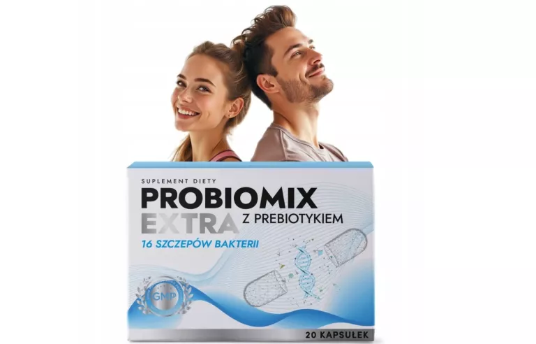 PROBIOMIX EXTRA Z PREBIOTYKIEM 16 SZCZEPÓW ŻYWYCH MIKROORGANIZMÓW NA DZIEŃ