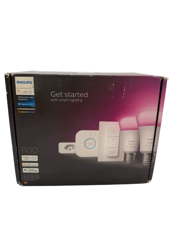 ZESTAW STARTOWY PHILIPS HUE WHITE AND COLOR AMBIANCE E27 AD1855