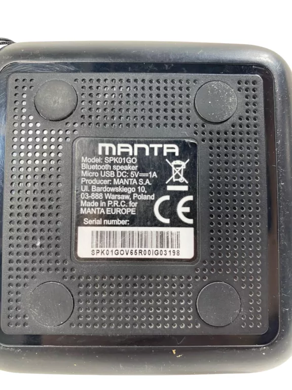 GŁOŚNIK BLUETOOTH BEZPRZEWODOWY Z RADIEM MANTA SPK01G