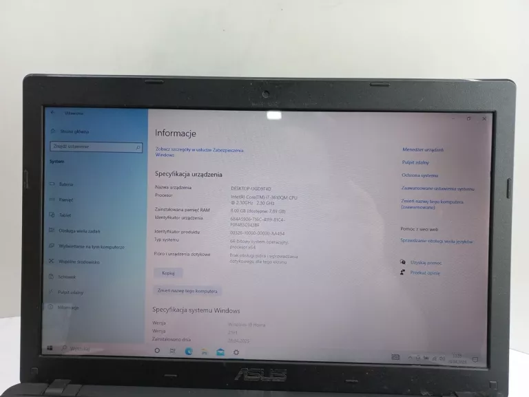 LAPTOP ASUS R500VJ I7/8GB WIN 10 240GB GEFORCE GT 635M
