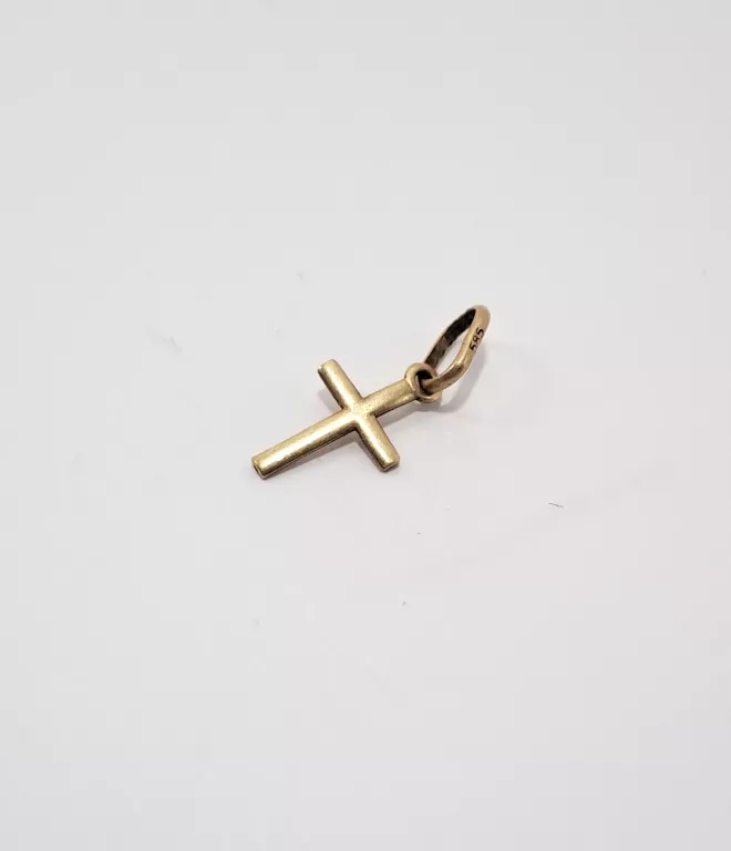 WYRÓB JUBILERSKI UŻYWANY ZŁOTY KRZYŻYK 585/0,42