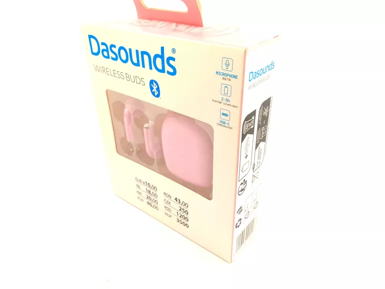 SŁUCHAWKI DASOUNDS BEZPRZEWODOWE DOUSZNE RÓŻOWE