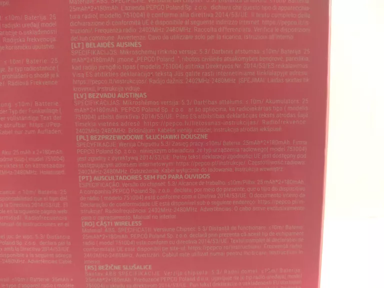 SŁUCHAWKI DASOUNDS BEZPRZEWODOWE DOUSZNE RÓŻOWE