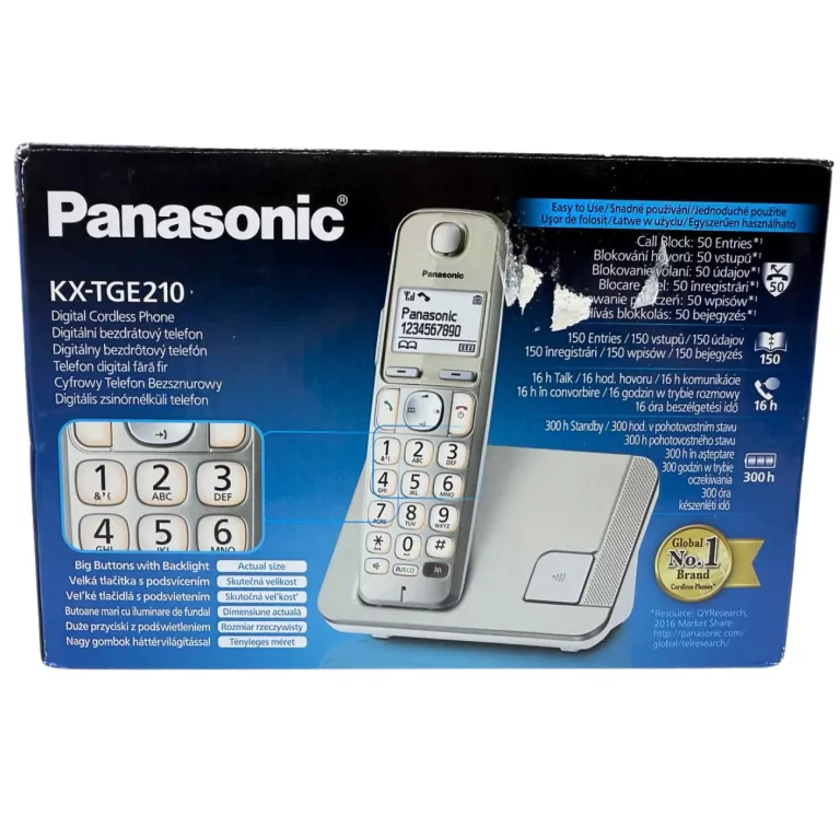 TELEFON STACJONARNY DLA SENIORA PANASONIC KX-TGE210