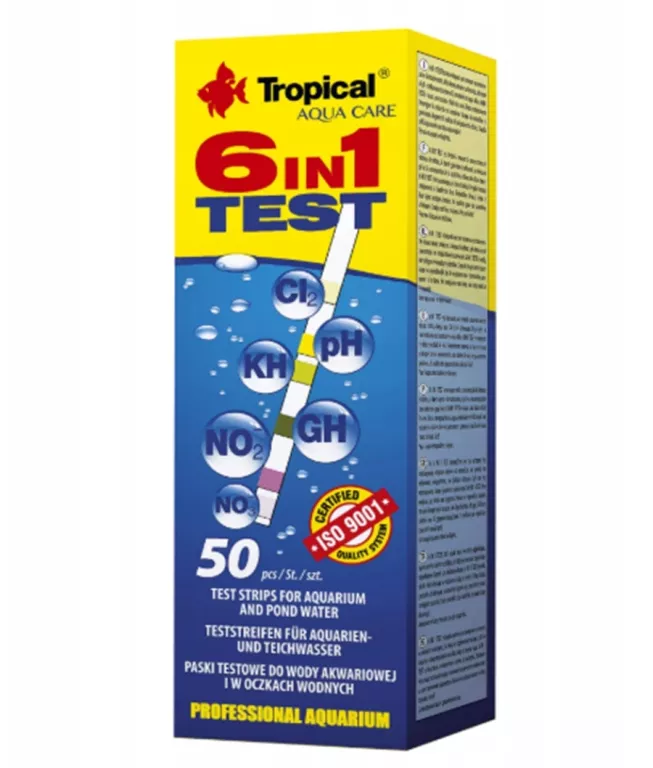 TROPICAL TEST PASKOWY DO AKWARIUM I OCZKA WODNEGO 6W1