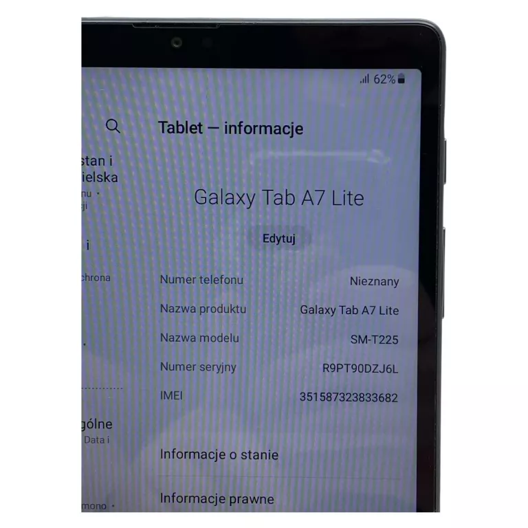 TABLET SAMSUNG GALAXY TAB A7 LITE (T225) 8,7" 3 GB / 32 GB SZARY