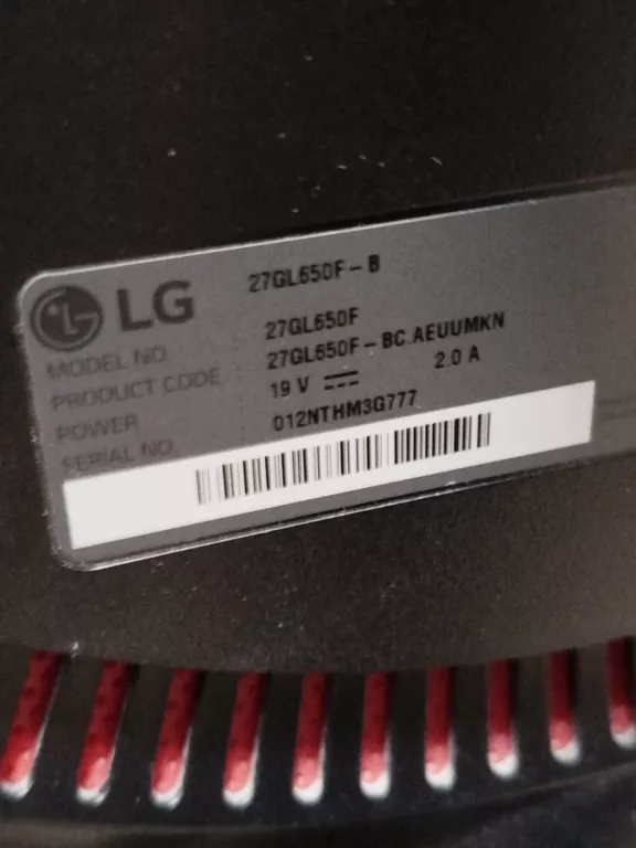 MONITOR LG 27 ULTRAGEAR IPS HDR 10 144HZ 27GL650F ODBIÓR OSOBISTY