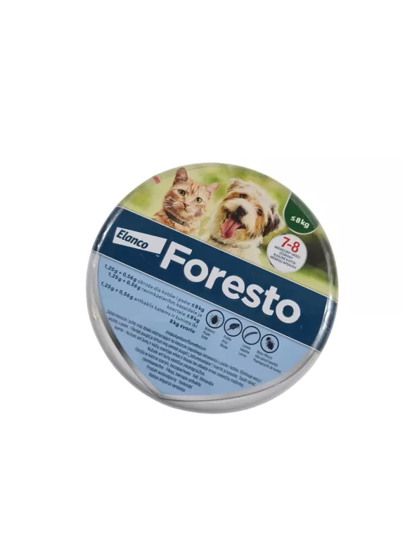 FORESTO MAŁA OBROŻA NA PCHŁY KLESZCZE DLA KOTA PSA DO 8 KG 38 CM