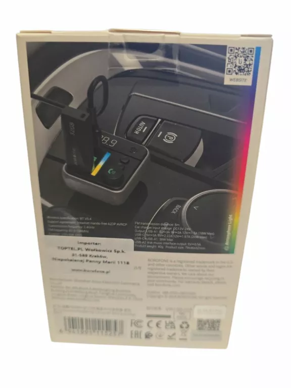 BOROFONE TRANSMITER FM BC50 ASCENSO MP3, BLUETOOTH - 2XUSB + TYP C