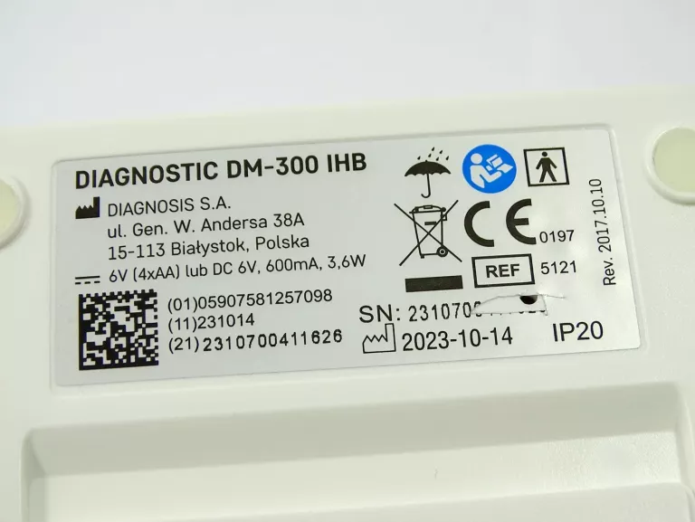 CIŚNIENIOMIERZ DIAGNOSTIC DM-300 IHB + ZASILACZ ETUI