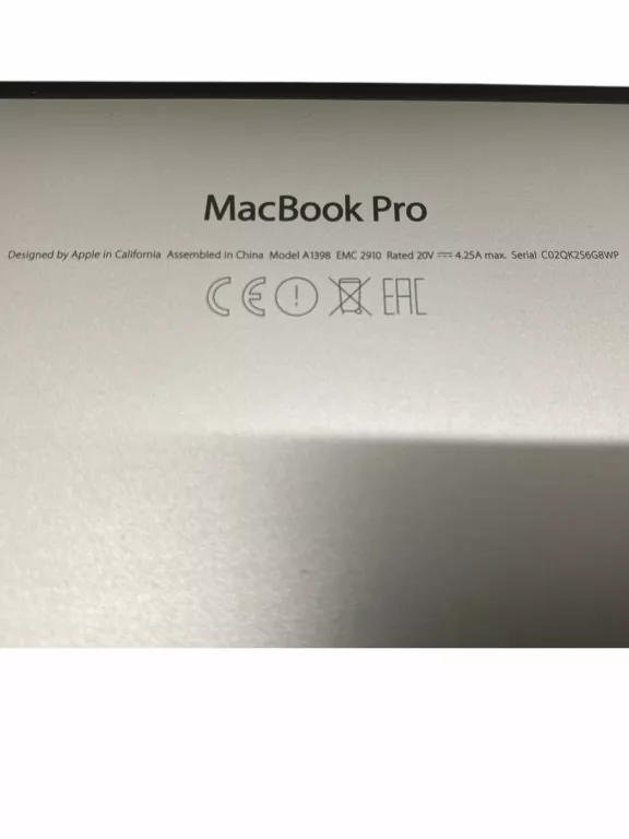 APPLE MACBOOK PRO A1398 16GB 512GB | 15,4" RETINA | UNIKAT 2015