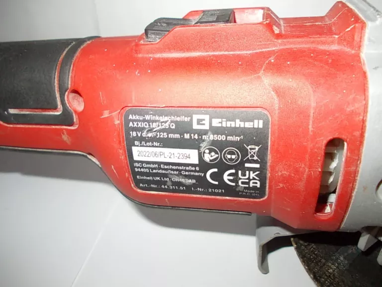 SZLIFIERKA KĄTOWA EINHELL AXXIO! 125MM + AKU 4.0AH + ŁAD!