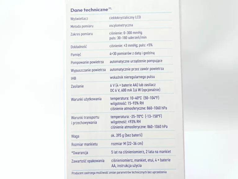 CIŚNIENIOMIERZ DIAGNOSTIC DM-300 IHB + PUDEŁKO