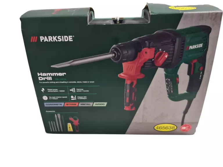 WIERTARKA UDAROWA PARKSIDE 1050W MŁOTOWIERTARKA ELEKTRYCZNA D4 + AKCESORIA