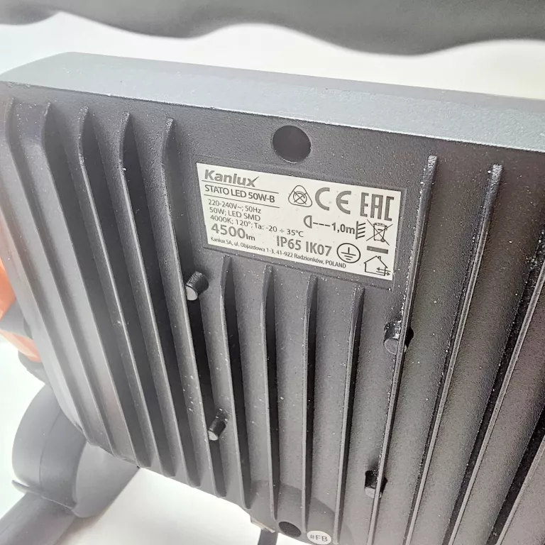 NAŚWIETLACZ LED PRZENOŚNY 50W IP65 4000K ALUMINIUM