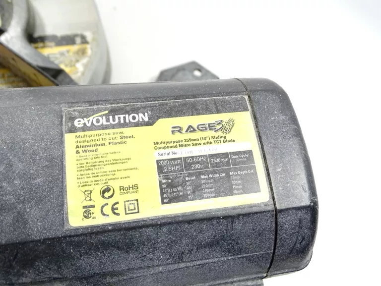PIŁA UKOŚNICA EVOLUTION RAGE 3-DB 1600W 255MM