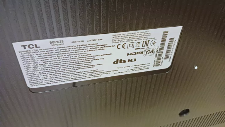 TELEWIZOR TCL 50P638 GWARANCJA DO 31.10.2025
