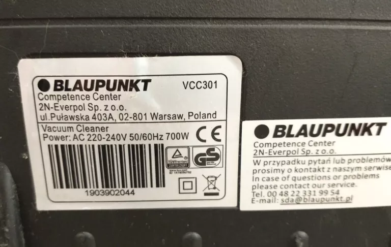 ODKURZACZ BLAUPUNKT VCC301 BEZWIRKOWY