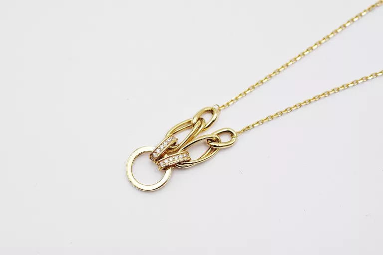 PIĘKNY ZŁOTY KOMPLET ŁAŃCUSZEK + BRANSOLETKA -14K 585 - R43/17 G6,0