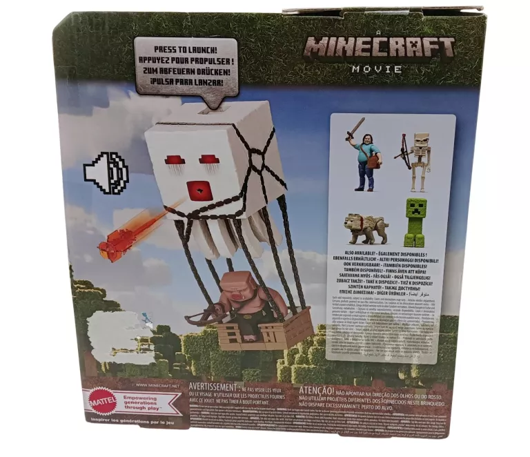 MINECRAFT MOVIE FIGURKA FILMOWA ATAKUJĄCY GHAST, PIGLIN WOJOWNIK, AKCESORI