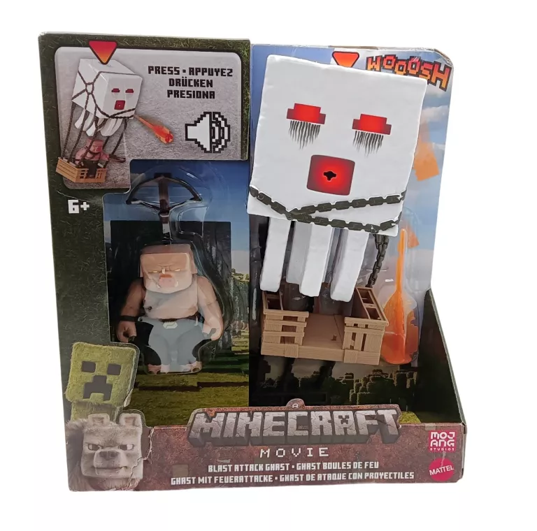 MINECRAFT MOVIE FIGURKA FILMOWA ATAKUJĄCY GHAST, PIGLIN WOJOWNIK, AKCESORI