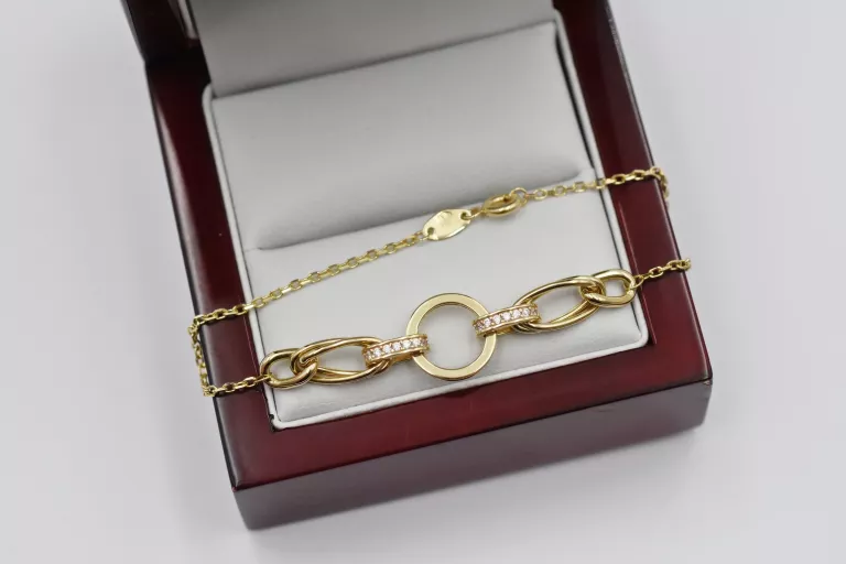 PIĘKNY ZŁOTY KOMPLET ŁAŃCUSZEK + BRANSOLETKA -14K 585 - R43/17 G6,0