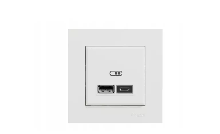 ORYGINALNE GNIAZDO USB A+C MILUZ ED BIAŁE SCHNEIDER WDE014U00