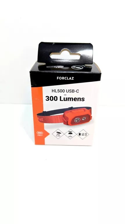 LATARKA CZOŁOWA FORCLAZ HL500 USB-C 300 LUMENÓW CZERWONA