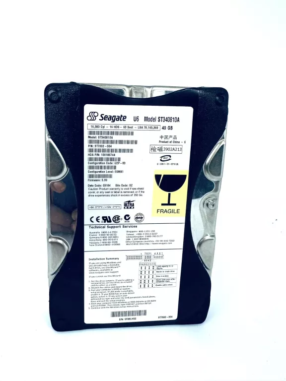 DYSK SEAGATE U6 40GB 5.4K 2MB ATA 3.5'' ST340810A