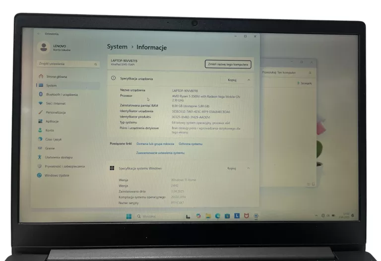 LENOVO IDEAPAD S145-15API RYZEN 5 3500U 8 GB/500GB SSD