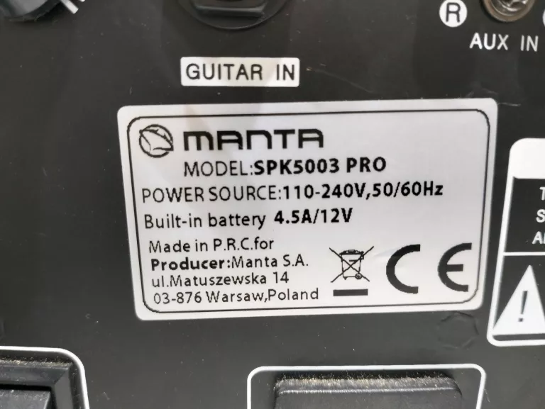 MANTA SPK 5003 PRO CZARNY