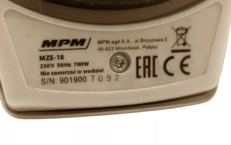 ŻELAZKO TURYSTYCZNE MPM MZE-18