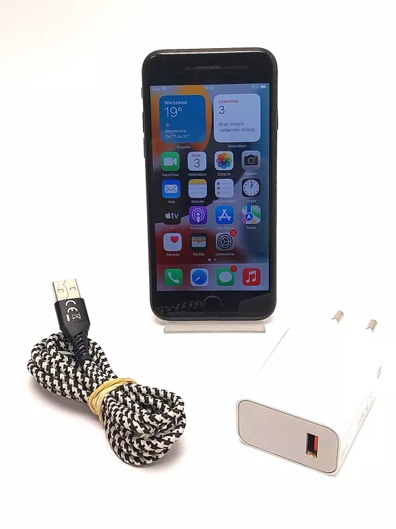 TELEFON IPHONE 7 128GB + ŁADOWARKA, BATERIA 100%