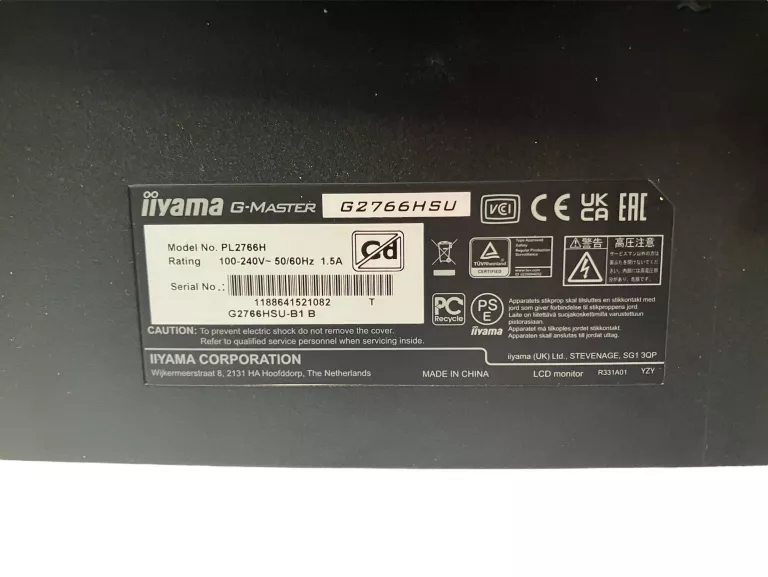 MONITOR IIYAMA G-MASTER G2766HSU 27" 1920X1080PX 165HZ 1MS CURVED GW.09-26