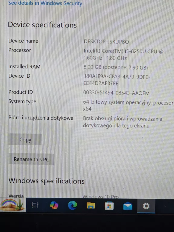 LAPTOP LENOVO THINKPAD X1 CARBON 8 GB / 256 GB / I5-825U / OPIS