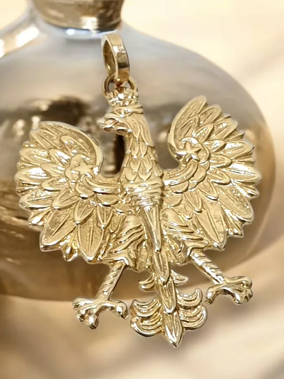 ZŁOTO 585 ZŁOTA ZAWIESZKA ORZEŁ W KORONIE 14 K WISIOR WISIOREK ZŁOTY