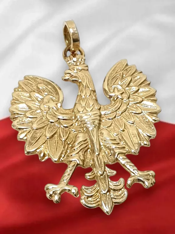 ZŁOTO 585 ZŁOTA ZAWIESZKA ORZEŁ W KORONIE 14 K WISIOR WISIOREK ZŁOTY