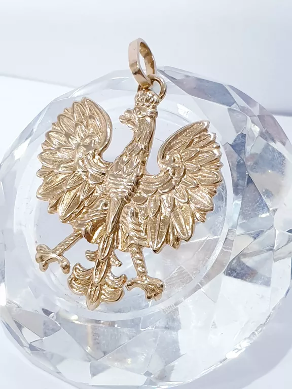 ZŁOTO 585 ZŁOTA ZAWIESZKA ORZEŁ W KORONIE 14 K WISIOR WISIOREK ZŁOTY