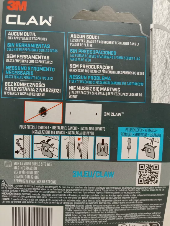 UCHWYT NA PŁYTĘ KARTON GIPS 3M CLAW 7KG