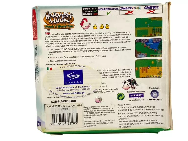 GRA HARVEST MOON FRIENDS OF MINERAL TOWN PAL NINTENDO GAMEBOY ADVANCE GBA