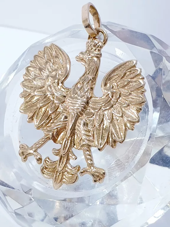 ZŁOTO 585 ZŁOTA ZAWIESZKA ORZEŁ W KORONIE 14 K WISIOR WISIOREK ZŁOTY