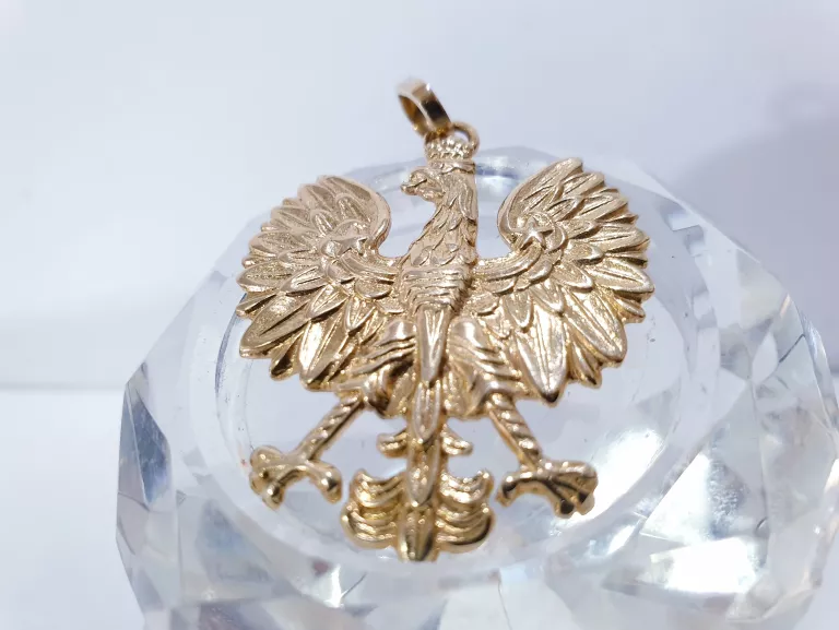ZŁOTO 585 ZŁOTA ZAWIESZKA ORZEŁ W KORONIE 14 K WISIOR WISIOREK ZŁOTY