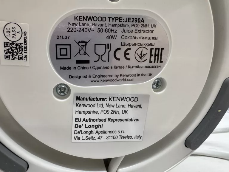WYCISKARKA DO CYTRUSÓW KENWOOD JE290A PUDEŁKO