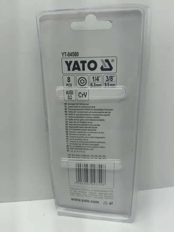YATO ZESTAW BITÓW DO OBROBIONYCH ŚRUB HEX 8 CZĘŚCI