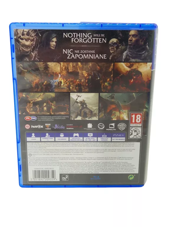 GRA MIDDLE-EARTH: SHADOW OF WAR SONY PLAYSTATION 4 (PS4) CUSA 04402