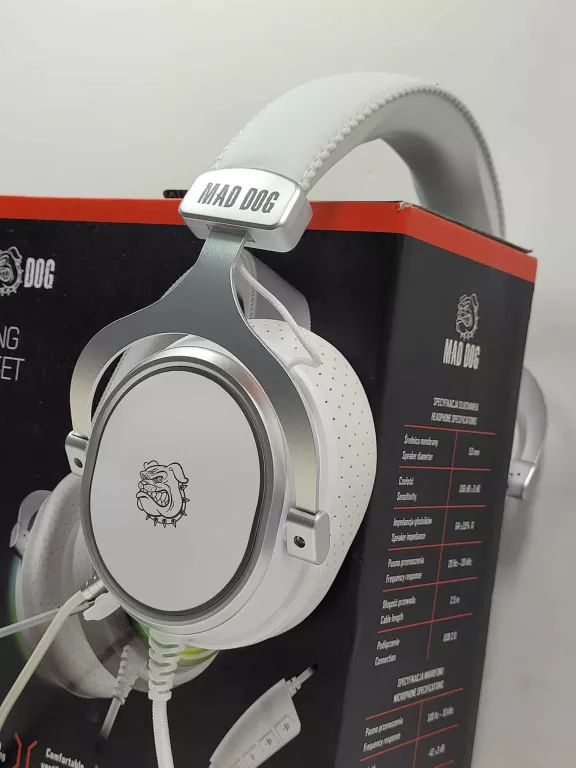 REWELAACYJNE SŁUCHAWKI MAD DOG GH800W 7.1 GAMING HEADSET STAN IDEALNY