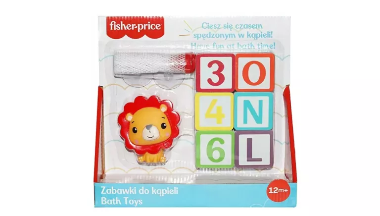 FISHER PRICE ZABAWKA DO KĄPIELI LEW LITERY CYFERKI 12 M+